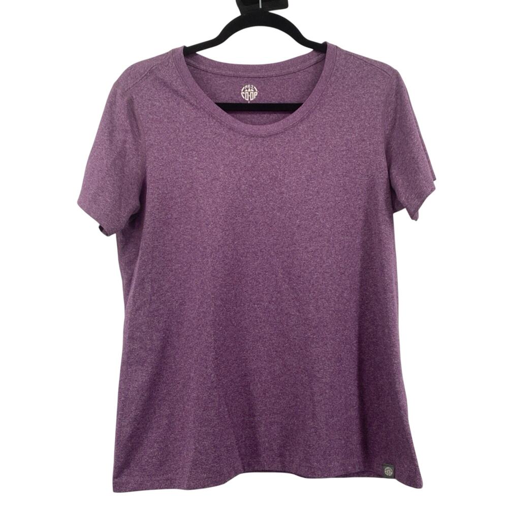 REI Co-op Women's Large Purple T-Shirt Short Sleeve Heathered 100% Polyester